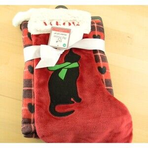 Pet Posse Black Cat Christmas Holiday Gift Set Stocking & Blanket Kitten NWT